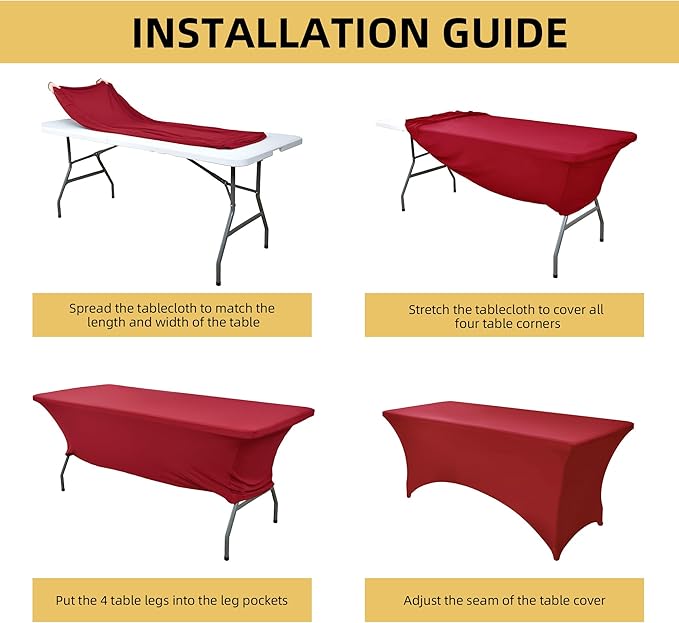 2-Pack 6ft Spandex Table Covers - Image 5