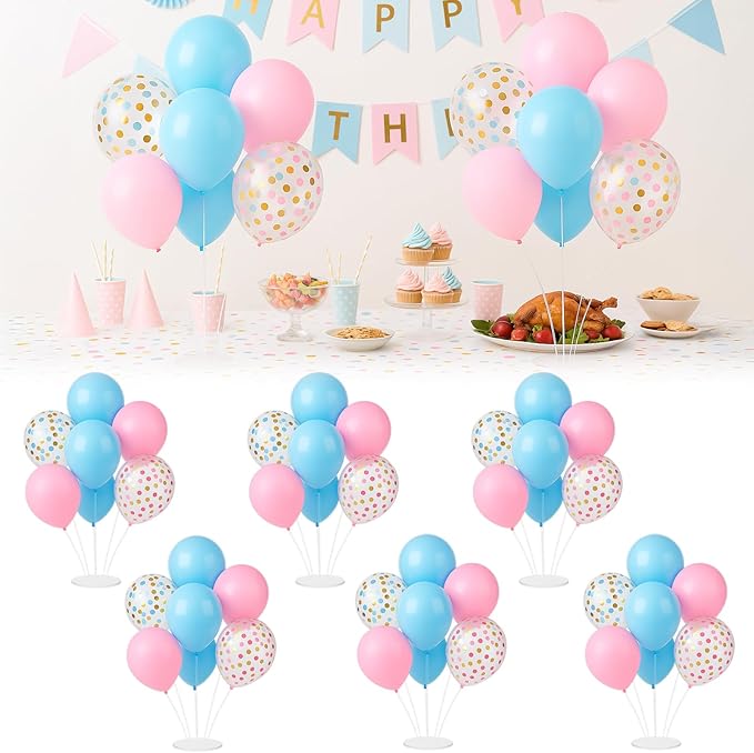 6pcs Balloon Stands Kit Table Centerpiece Table Decorations by Unknown
