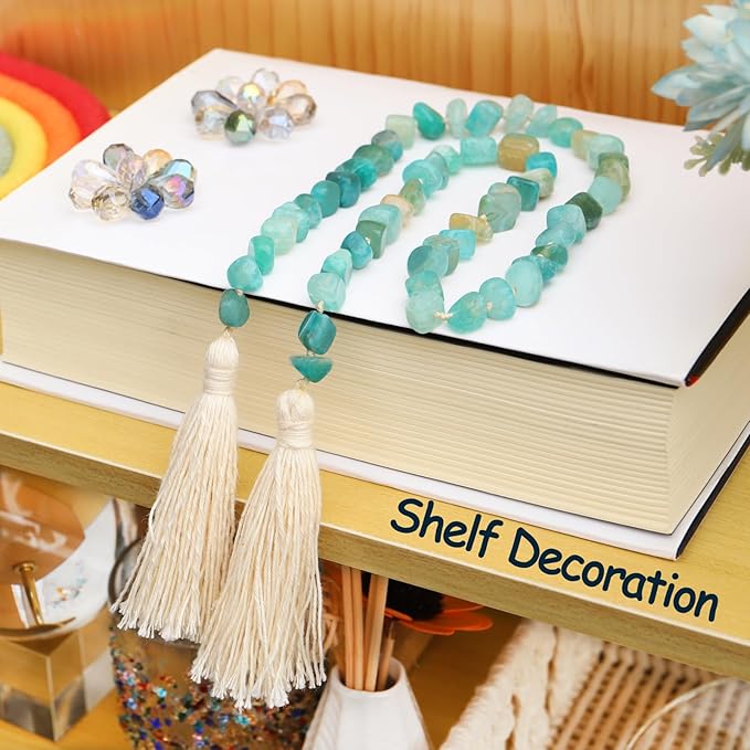 Agate Stone Hand Knotted Garland Modern Farmhouse Rustic Table Home Decor - Image 3