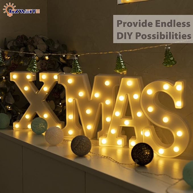 HXWEIYE Light Up Letters X, LED Marquee Sign 26 Alphabet and 10 Number Big - Image 4