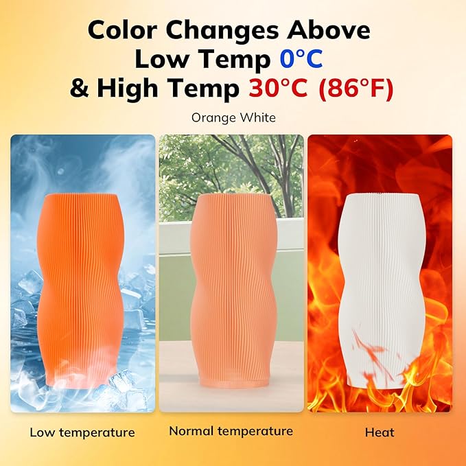 AMOLEN 3D Printer Filament, Temp Change Orange to White PLA Filament 1.75mm - Image 2