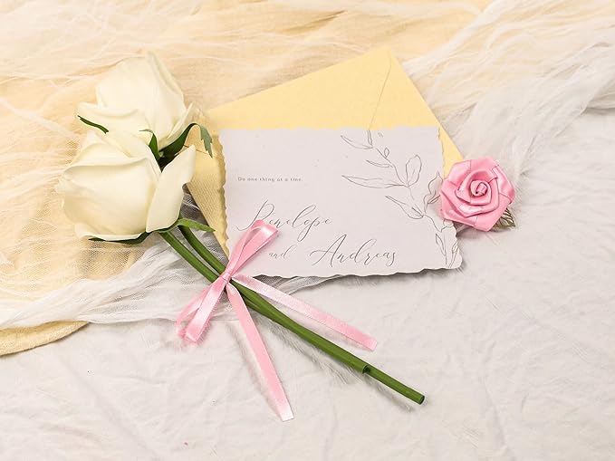 Rose Pink Satin Ribbon 1/4 inch X Continuous 100 Yards, Single Face Polyester - Image 6