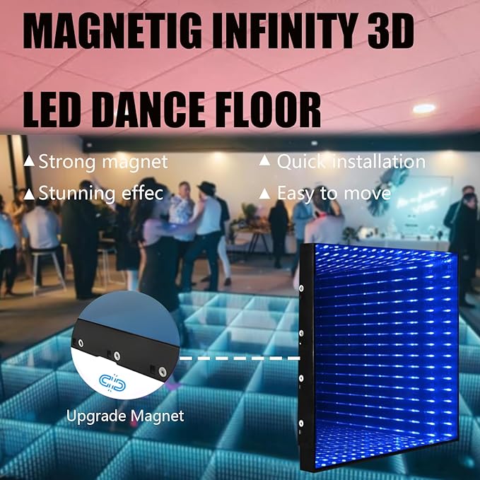 Dance Floor Stage Lights Tempered Glass Infinity Mirror Panel 3D Effect Led - Image 2