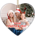 Personalized Christmas Ornaments 2025, Ceramic Heart Customized Photo Text by HooAMI