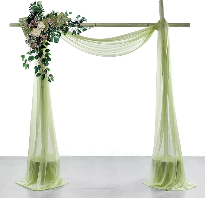 VDS Pack of 1 Panel Wedding Arch Draping Fabric Sheer Chiffon Fabric Drapery - Image 2