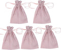 Meseey 5 Pcs Large Buffalo Plaid Burlap Bags by MeseeyRibbonBow