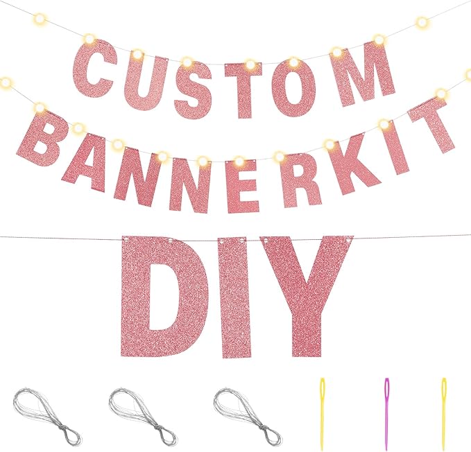 TaoBary 112 Pcs DIY Letter Custom Banner Glitter Customizable Banner Kit - Image 3