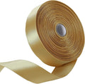 1" x 50 Yards Champaign Gold Satin Ribbon Single Faced Fabric Ribbons by Oakarbo