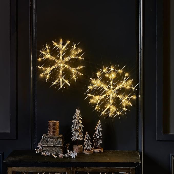 Fudios Lighted Snowflake LED Warm White Battery Operated - Image 6