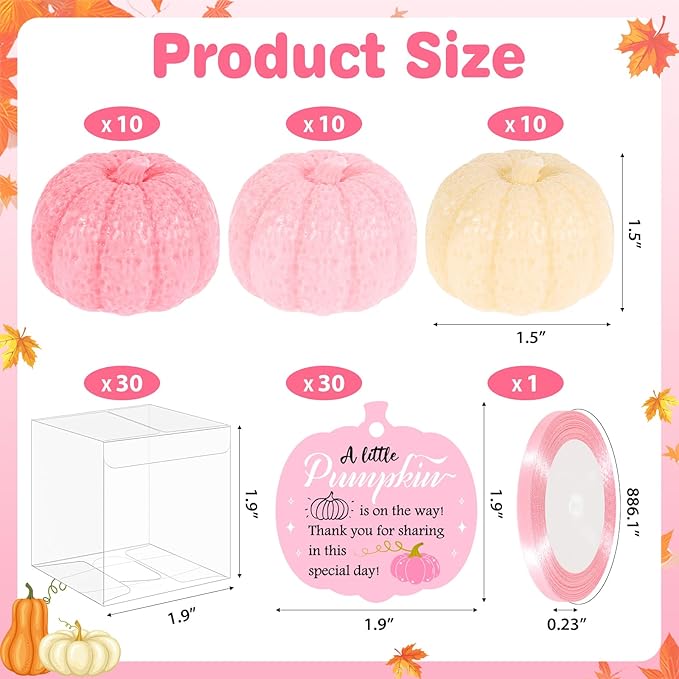30 Set Pumpkin Soap Baby Shower Favors - Image 3