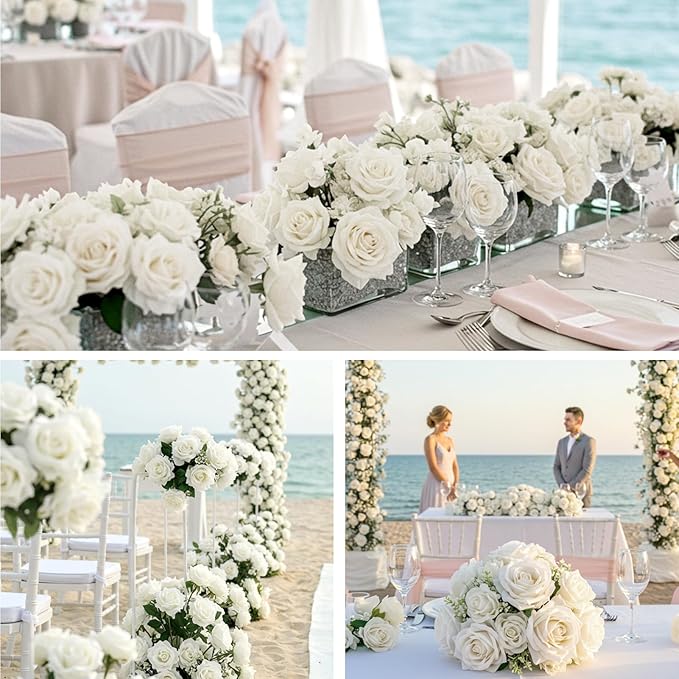 Auihiay 104pcs Roses Artificial Flower - Image 3