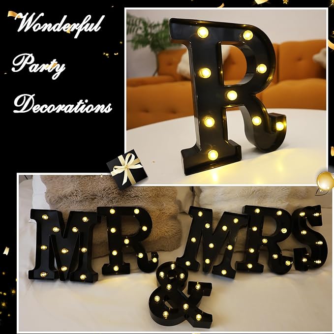 Led Marquee Letters, 8.58 Inch Black Light Up Letters, Small Led Letter Lights - Image 3