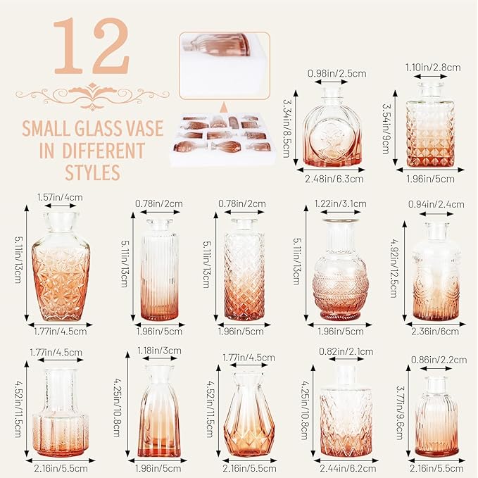 Mini Bud Vases Set of 12 As Wedding Centerpieces - Image 2