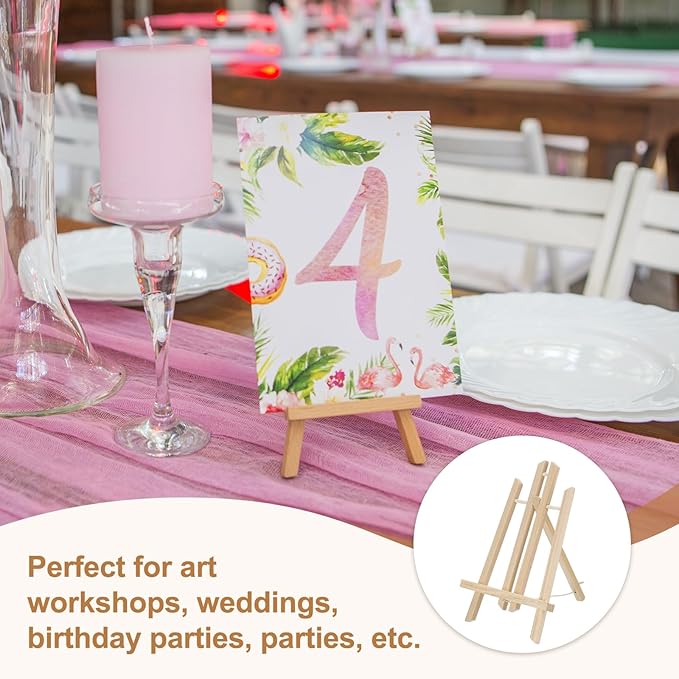 MECCANIXITY Mini Wood Display Easels, 15.7"x7.9"A-Frame Painting Tabletop - Image 6