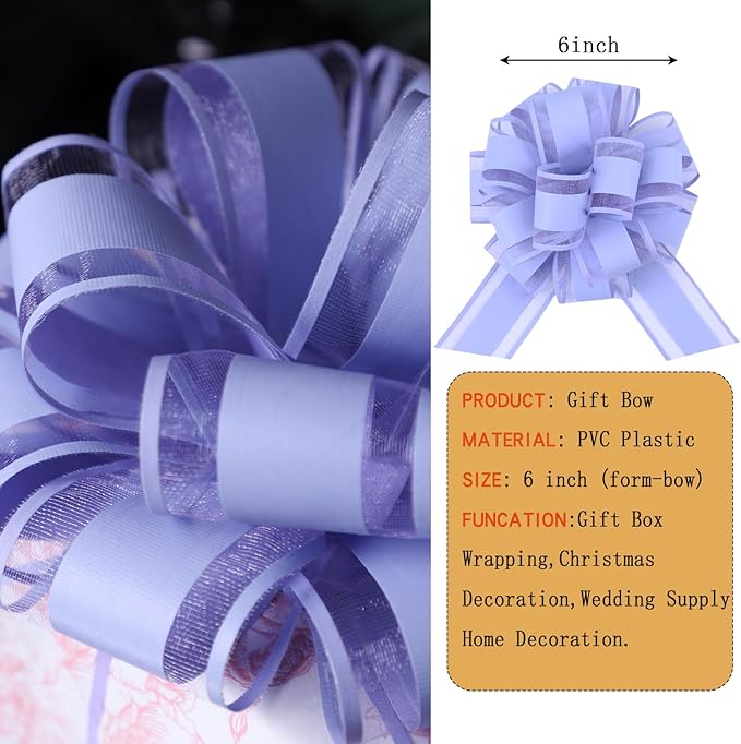 6Pcs 6inch Pull Bow Gift Wrapping, Pull Bow - Image 3