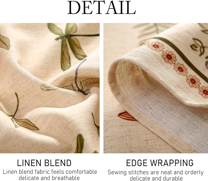ISAENNE Designer Floral Linen Small Round Tablecloth, French Off White Elegant - Image 4