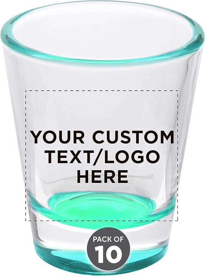 Custom Shot Glasses 1.75 oz. Set of 10, Personalized Bulk Pack by DISCOUNTPROMOS