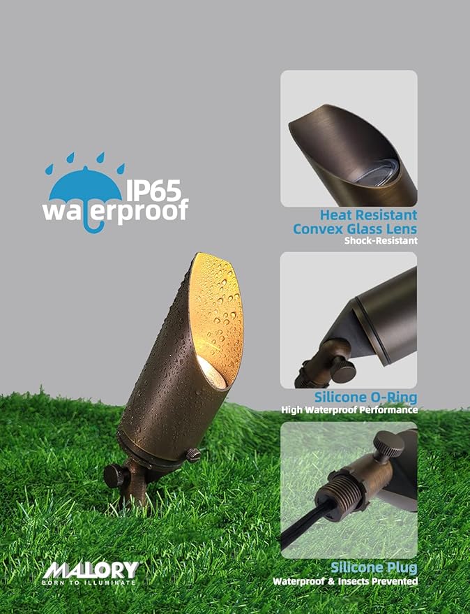 MALORY Brass Landscape Spotlight 6-Pack - Image 4