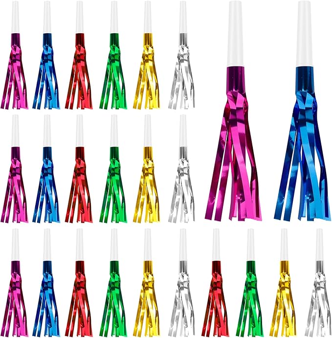 Gold Noise Makers Party Blowers 24 PCS Noise Maker Party Blowers Party Horns by GuavaGlide