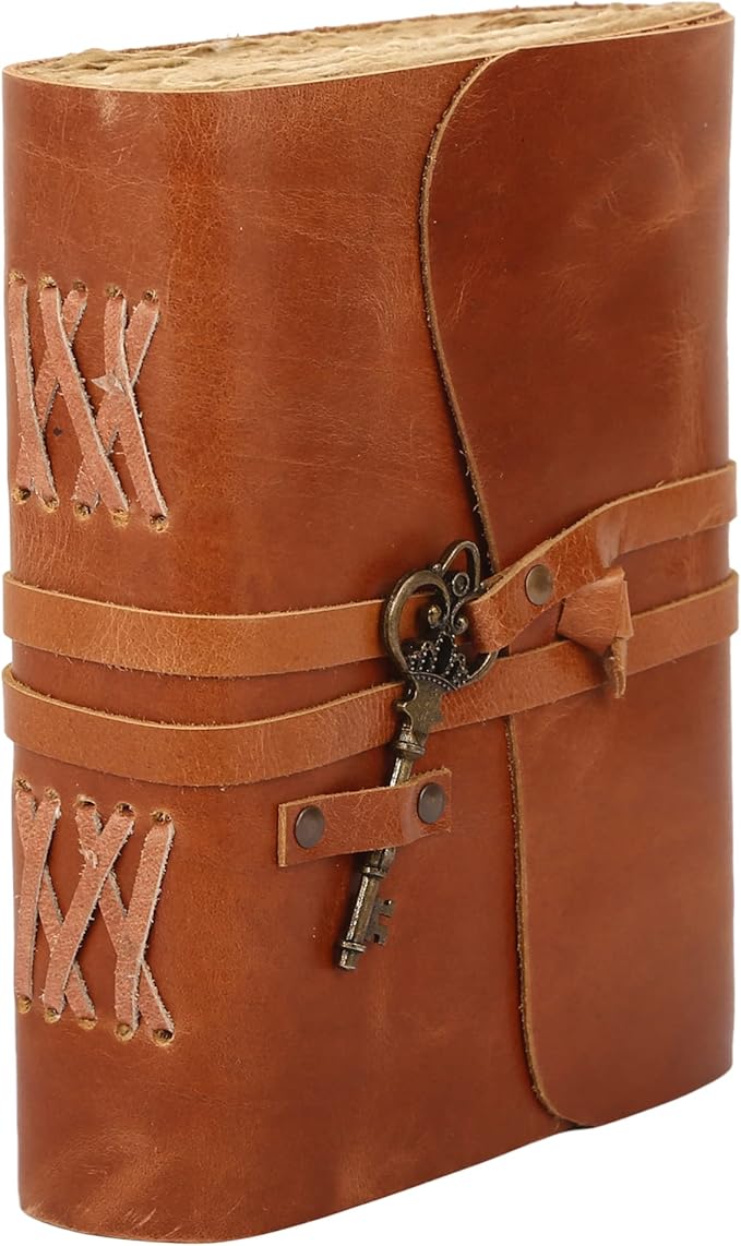 Leather Journal with Lined and Unlined Deckle Edge Paper 8x6 inch and Vintage - Image 6
