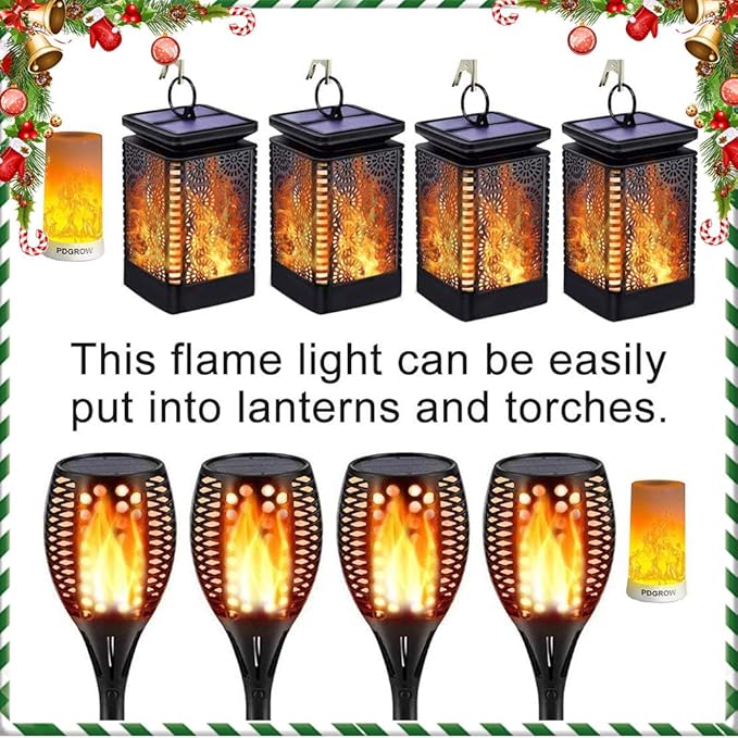 LED Flame Lights with Remote Timer, Flame Lamp 4 Modes USB Rechargeable Fire - Image 3