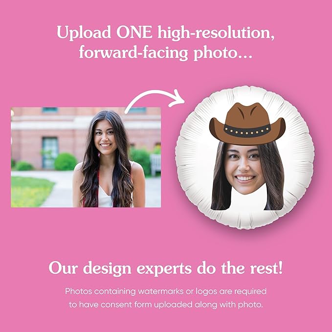 Big Dot of Happiness Personalized Western Hoedown Fun Face Photo Balloon - Image 4