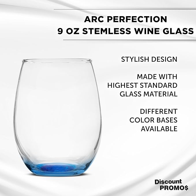 DISCOUNT PROMOS Stemless Wine Glass 9 oz. Set of 10, Bulk Pack - Image 3