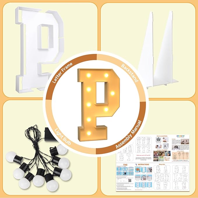 imprsv Marquee Light Up Letters, 3FT Marquee Letters - Image 4