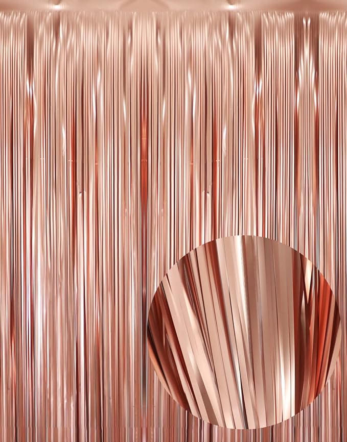 GOER 3.2 ft x 9.8 ft Metallic Tinsel Foil Fringe Curtains by GOER