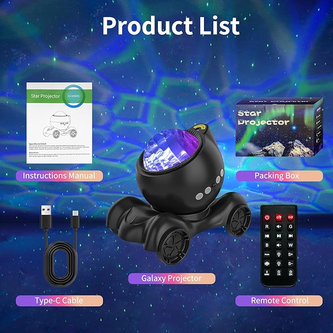 ENOKIK Star Projector, Galaxy Projector Built-in Bluetooth Speaker and 8 White - Image 6