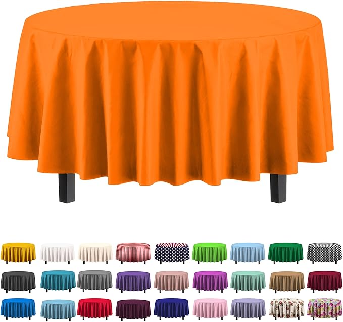 Exquisite 12-Pack Premium Plastic 84-Inch Round Tablecloth by Exquisite
