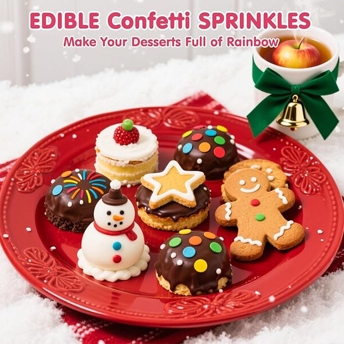 Edible Confetti Sprinkles, Colorful Round Cake Decoration - Image 2