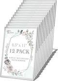 EHWINE 12 Pack Acrylic Sign Holder 8.5 x 11, Slanted Back Paper Holder Clear by EHWINE