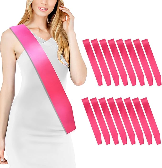16pcs Blank Rose Satin Bride to Be Sash by Rinacci