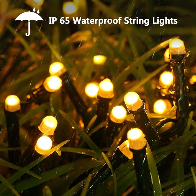 Toodour Solar Christmas Lights, 121ft 350 LED 8 Modes Outdoor Christmas String - Image 3