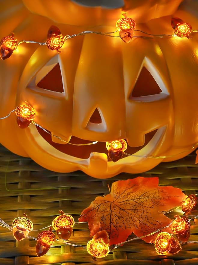 Fall Decorations Acorn Fairy Lights Battery Operated - Image 4