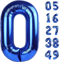 40 Inch Dark Blue Number 0 Balloon by Lnhiya