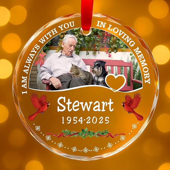 Personalized Memorial Glass Ornament 2025 – I Am Always by Unknown