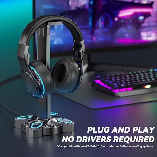 KDD Gaming Headphones Stand, Rotatable Headset Stand - Image 2