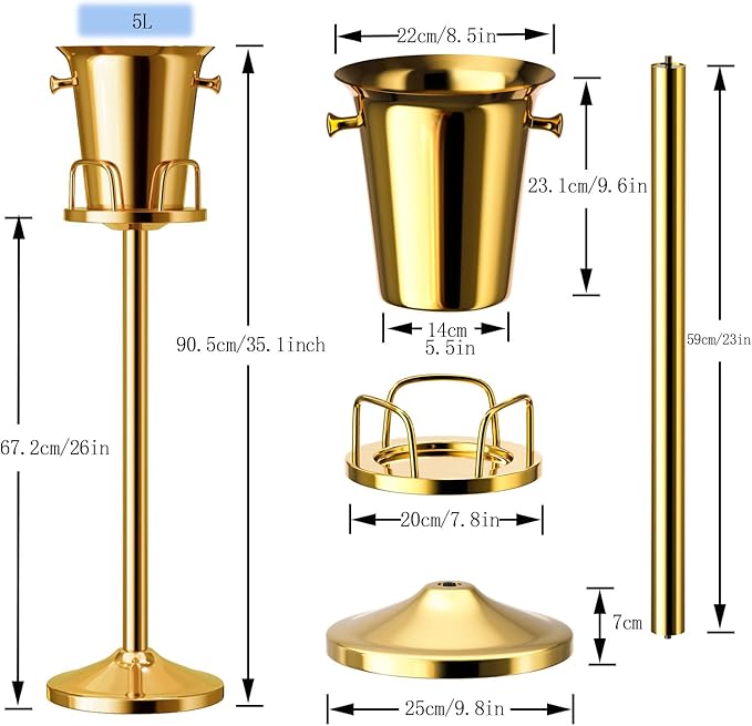 Ice Bucket with Stand Standing Champagne bucket - Image 5