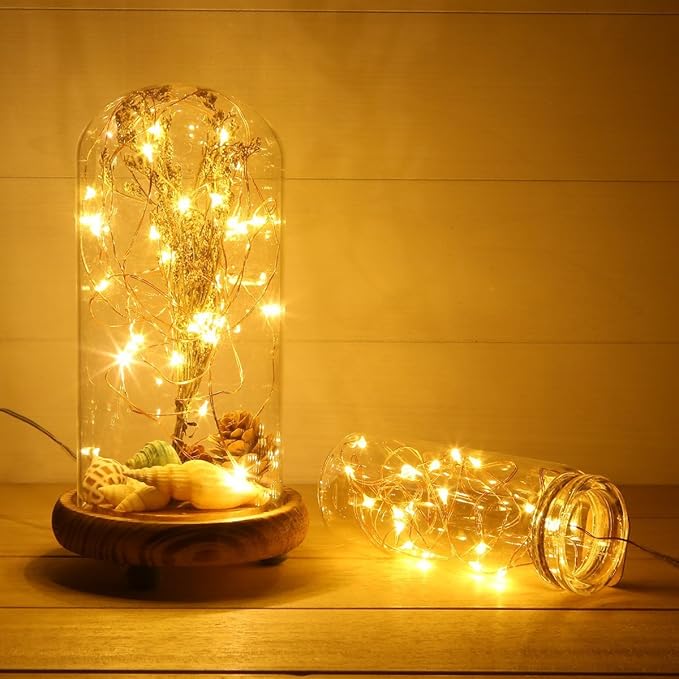 ANJAYLIA 2 Pack Fairy Lights 16.4ft 50 LED String Lights Battery Operated Mini - Image 2