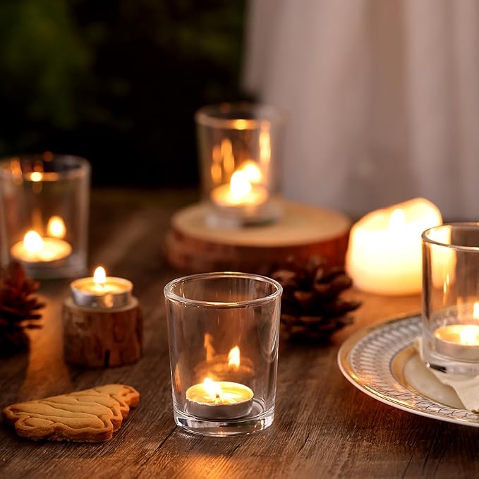 DARJEN 24Pcs Clear Votive Candle Holders- Clear Tea Lights Candle Holder - Image 7