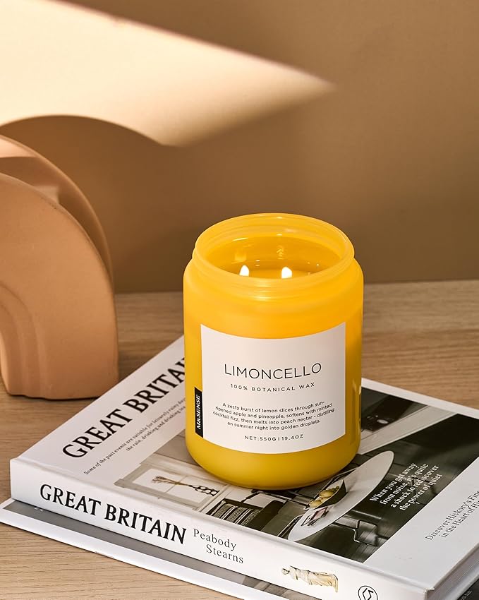 M&SENSE Limocello Summer Scented Candle, 19.4oz 110 Hours Long Lasting Burn Non - Image 8