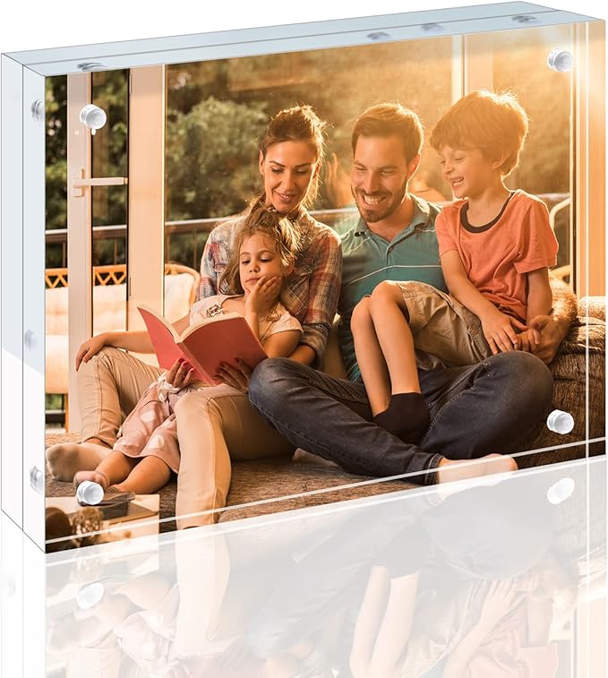 Egofine 5x7 Acrylic Frame, 20mm Thicker Frameless Clear Picture Frame, Double by Egofine