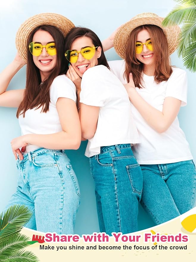 12 Pairs Heart Shaped Sunglasses - Image 6