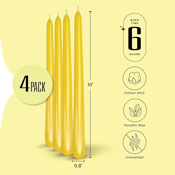 Leor & Lair Yellow Taper Candles - Image 2