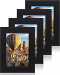 4x6 Picture Frame Set of 4, High Definition Glass Black Picture Frame, 4 x 6 by iRahmen