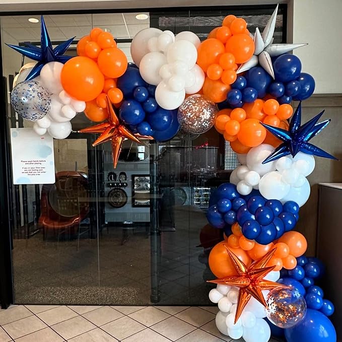 Orange and Blue Balloons, Birthday Balloon Party Decorations - Image 7