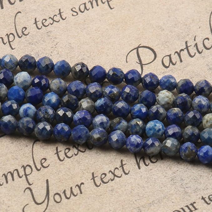 Song Xi 120pcs 3mm Natural Lapis Lazuli Gemstone Beads Faceted Round Loose - Image 4