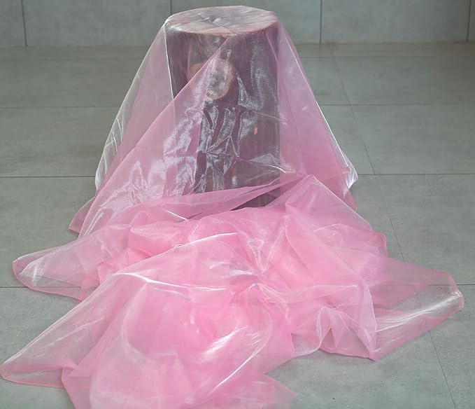 VDS Pink Organza Fabric, 25 Yards Continuous, 45” Wide, Wedding Party - Image 2